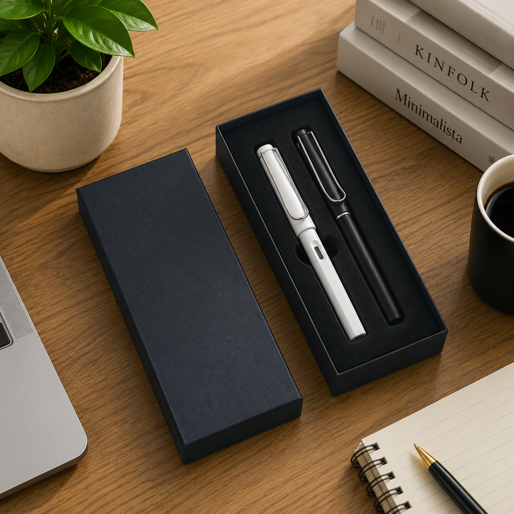 Ready-Stock Large Lid & Base Pen Gift Box — 18 × 7.5 × 2.5 cm (7.1 × 3.0 × 1.0 in)