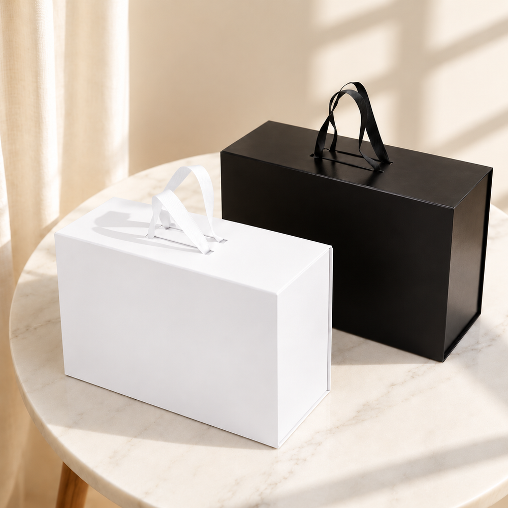 Folding Gift Box with Handle — 38 × 28 × 13.5 cm (15 × 11 × 5.3 in)